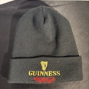 Guinness Black Knit Cuffed Beanie with Yellow & Red Logo